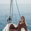 Nomad trousers and Como Kimono in Shiny Bordeaux